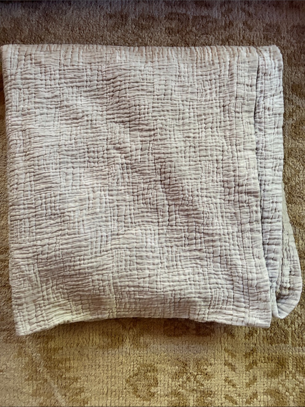 Restoration Hardware Italian overdyed sateen Queen Cotton Quilt Silver Grey